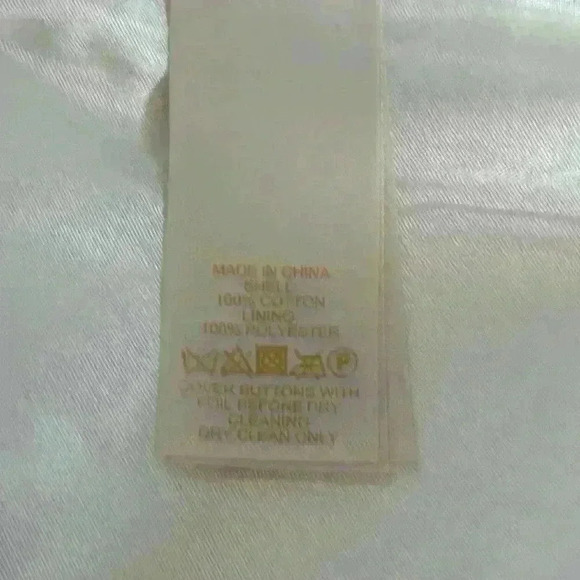 Kate Spade Bayle NWT $598 Coat Double Breasted Beige/Gold 100% Cotton Wmn Sz 14 - Picture 7 of 16